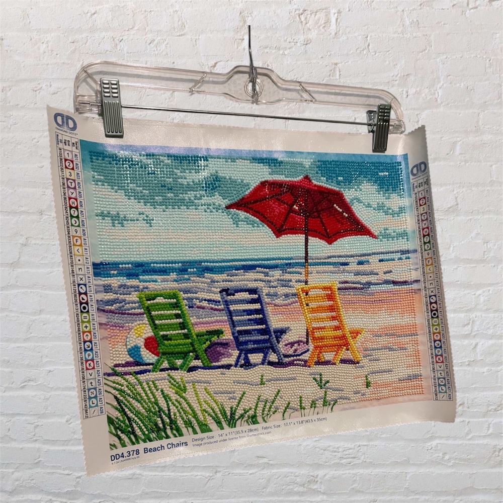 Diamond Dotz Beach Chairs DD4.378 Completed Diamond Painting 14x11 Beach Decor‎